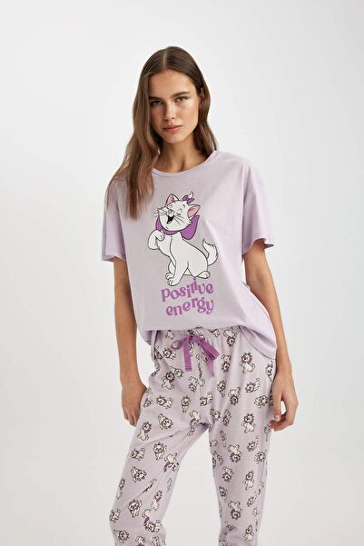 DeFacto Fall in Love Aristocats Kısa Kollu Pijama Takımı B6186AX24SP