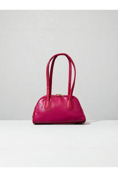 CELESTIAL COLLECTION Cuore Stylish Fuchsia Design Gold Zippered Elegant Bag (En 25 - Boy 14 - Aski 20)