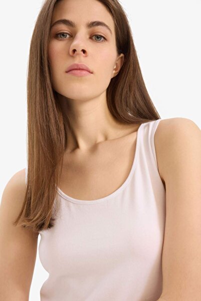 DeFacto Slim Fit Dar Kesim U Yaka Basic Düz Atlet I1059AZ24SM