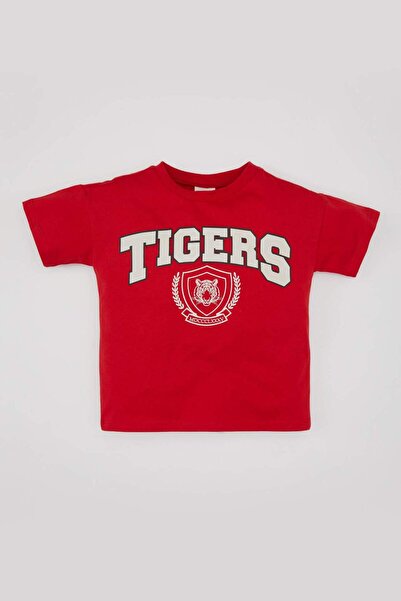 DeFacto Baby Boy Crew Neck Tiger Pattern Short Sleeve T-Shirt C0975A524SM