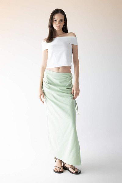 DeFacto A-line Linen Maxi Skirt C3403AX24SM