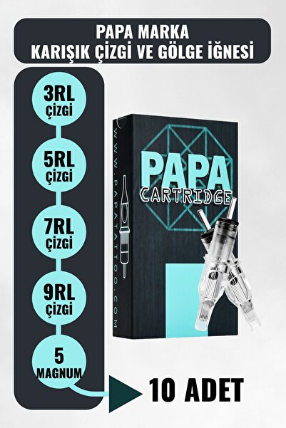 MAST 10 Adet Karışık Dövme İğnesi - Çizgi, Gölge ve Dolum Kartuş Dövme İğnesi