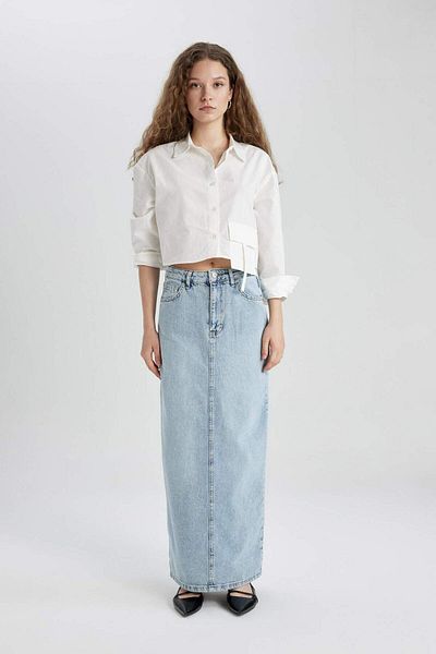 DeFacto Long Fit Jean Long Skirt C3376AX24SP