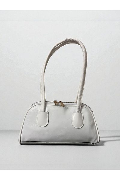 CELESTIAL COLLECTION Cuore White Stylish Design Gold Zippered Elegant Bag (En 25 - Boy 14 - Aski 20)