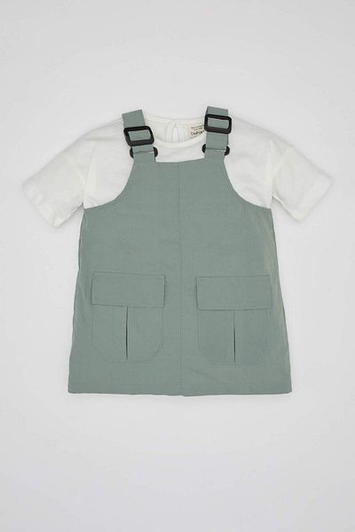 DeFacto Baby Girl 2-Piece Set Adjustable Strap Parachute Fabric Clothes Short Sleeve T-Shirt Top C2272A524Sm