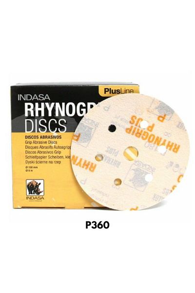 indasa P360 Hookit Disc Sanding 150mm 6 Hole Rhynogrip Plus Disc 50 Pcs 1 Box