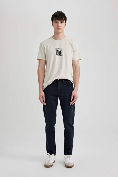 DeFacto Slim Tapered Fit Dar Kalıp Normal Bel Daralan Paça Jean Pantolon C4222AX24SP