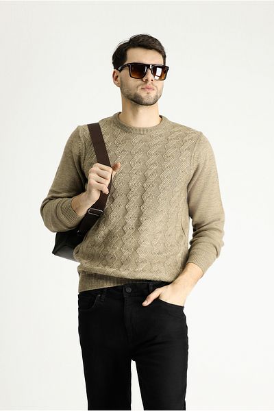 Kiğılı Crew Neck Slim Fit Slim Fit Patterned Knitwear Sweater