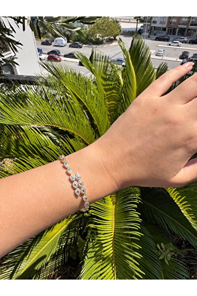 MODA Zirkon Taşlı Gold Renk Damla Figürlü Kadın Bileklik