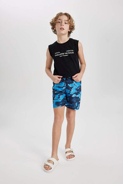 DeFacto Pantaloni scurți de baie cu model pentru băiat B7424A824HS