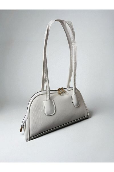 CELESTIAL COLLECTION Veny White Baguette Gold Zipper Bag (En 25 - Boy 14 - Aski 20)