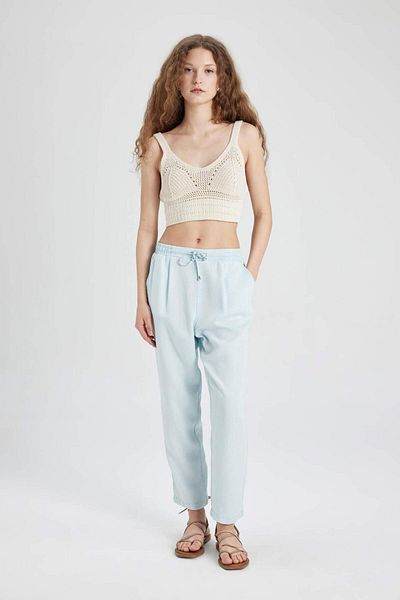 DeFacto Pantaloni Carrot Fit cu talie înaltă până la gleznă B7211AX24SM