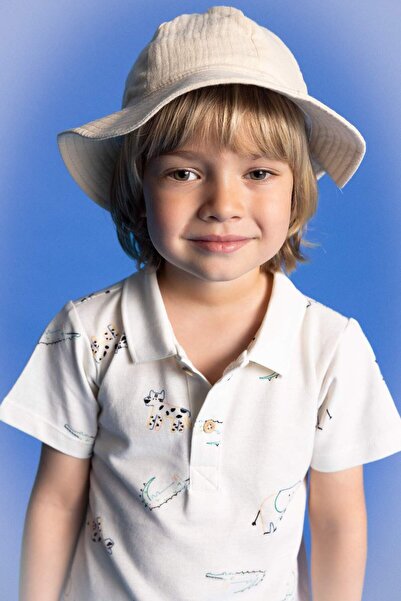 DeFacto Chlapeček Polo tričko se zvířecím vzorem Pique s krátkým rukávem C6268A524SM