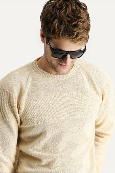 Kiğılı Crew Neck Slim Fit Slim Fit Seamless Patterned Wool Knitwear Sweater