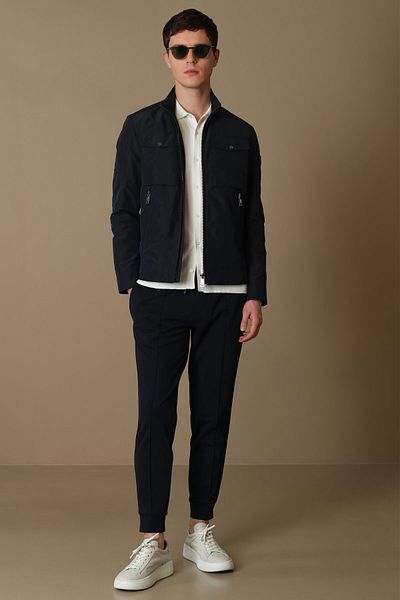 Lufian Pito Jogger Pants Tailored Fit Navy Blue