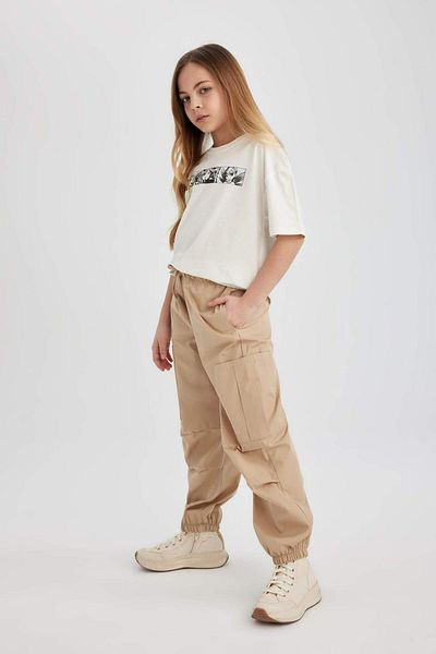 DeFacto Pantaloni din bumbac Cargo Parachute pentru fete B5042A824SM