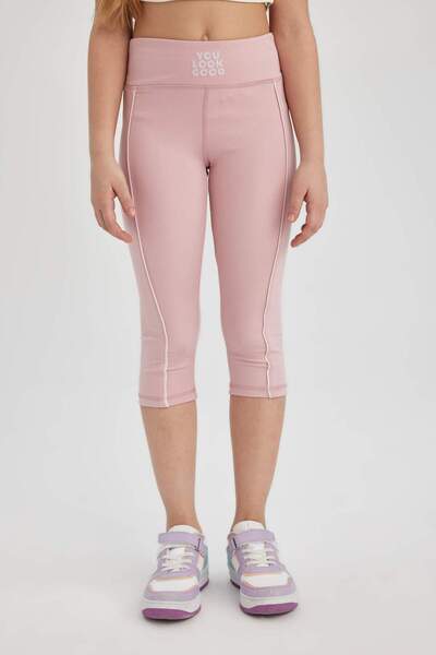 DeFacto Spodnie legginsy z wysokim stanem i nadrukiem dla dziewczynek C1560A824SM