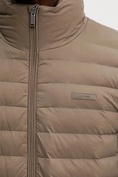 Calvin Klein Erkek Hafif Naylon Kapitone Şişme Kahverengi Ceket LV04LC506G-PDK
