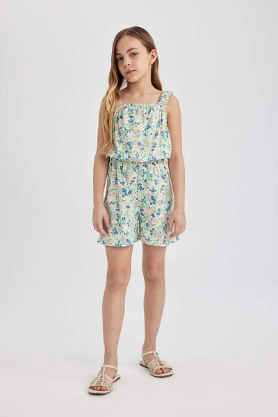 DeFacto Girl's Patterned Strappy Short Jumpsuit B4814A824SM
