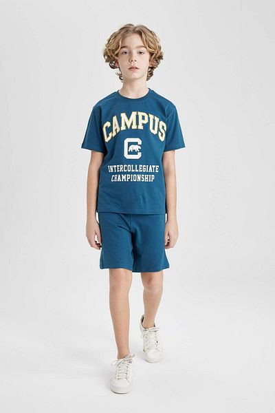 DeFacto Boys' 2-Piece Set Printed Short Sleeve T-Shirt Shorts B9989A824Sm