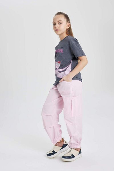 DeFacto Girl's Parachute Cargo Cotton Trousers C3397A824SM