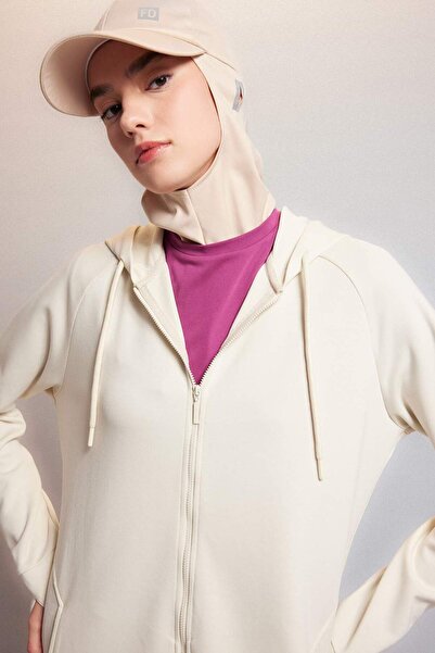 DeFacto DeFactoFit Mikina s kapucí z materiálu Skuba Basic Dlouhý zip B4635AX24SP