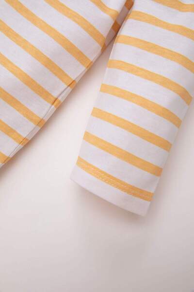 DeFacto Baby Boy Striped Combed Cotton T-Shirt Trousers 2-Piece Set C3604A524SP