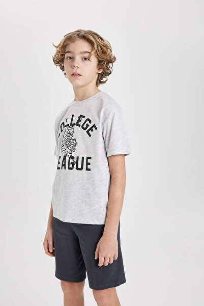 DeFacto Chlapecké tričko s krátkým rukávem s potiskem Crew Neck C0956A824SM