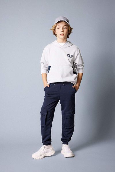 DeFacto Boy's Hooded Printed Sweatshirt B7367A824Sp