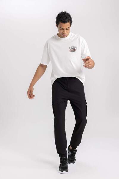 DeFacto DeFactoFit Sporcu Jogger Eşofman Altı Standart Fit Kargo Cepli Dokuma Beli Paçası Lastikli C0043AX24