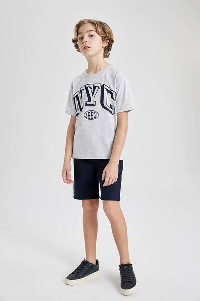 DeFacto Boys' 2-Piece Set Printed Short Sleeve T-Shirt Shorts B8256A824Sm