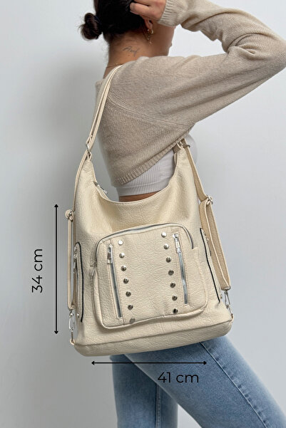 KIRASE نموذج جديد فضفاض ذو جودة عالية من الجلد الناعم مع جيوب جانبية حجرية مت...