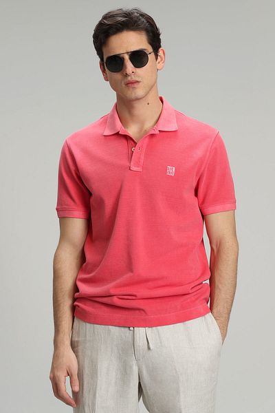 Lufian Men's Polo Neck Sports T-Shirt - Vernon Coral