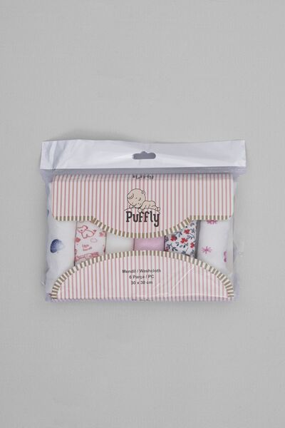 Yumilio Pack of 6 Organic Baby Girl Muslin Mouth Wipes – 100% Cotton, Mixed Colors