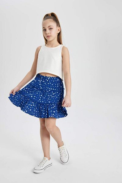 DeFacto Girl's Patterned Wrap Skirt B4460A824SM