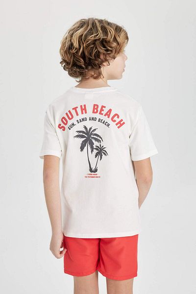 DeFacto Boy's Crew Neck Back Printed Short Sleeve T-Shirt C1935A824Sm