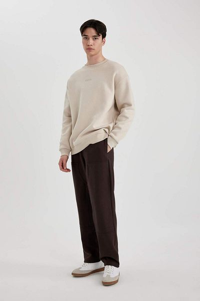 DeFacto Pantaloni de sport oversize, model lat, cu buzunare, picioare drepte C5383AX24SP