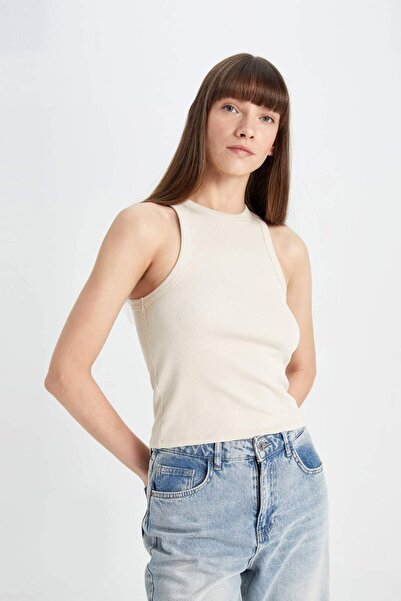 DeFacto Slim Fit Dar Kesim Halter Yaka Fitilli Kaşkorse Atlet C4078AX24SP