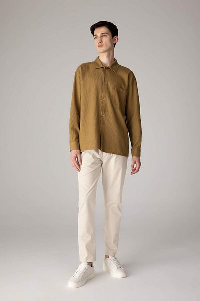 DeFacto Oversize Wide Fit Polo Neck Cotton Long Sleeve Shirt C2841Ax24Sp