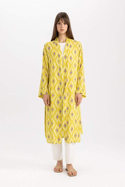 DeFacto Comfortable Cut Leak Collar Printed Kimono - Tycsqmm2dn170871167914694