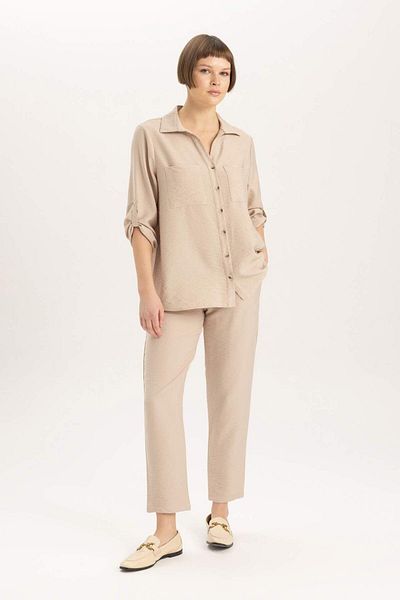 DeFacto Pantaloni Jogger Aspect de in cu buzunare Talie inalta Picior drept R0433AZ24SM