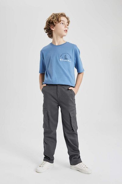 DeFacto Pantaloni din twill pentru băieți, cu picioare standard, B7162A824SP