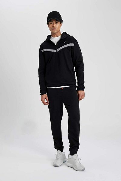 DeFacto Defactofit Standard Fit Hooded Zipper Pocket Sports Sweatshirt B5139Ax24Sp