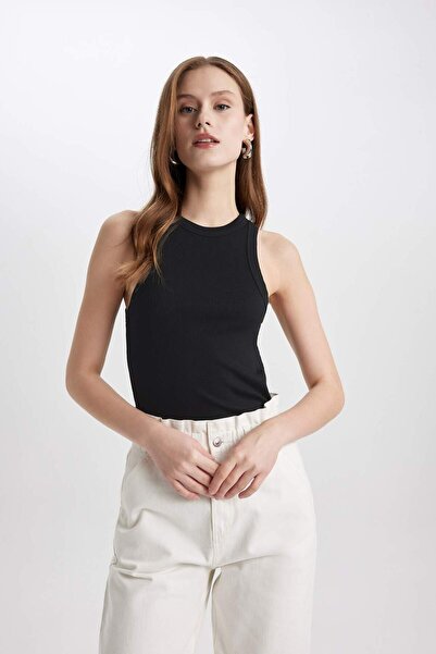 DeFacto Slim Fit Dar Kesim Halter Yaka Fitilli Kaşkorse Atlet C4078AX24SP