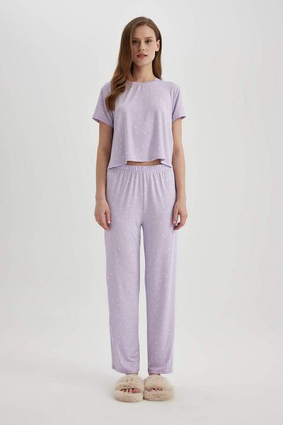 DeFacto Fall in Love Regular Fit Short Sleeve Softshell Pajama Set B6184Ax24Sp
