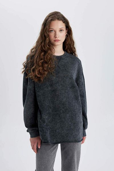 DeFacto Crew Neck Faded Effect Oversize T-Shirt C4575Ax24Sm