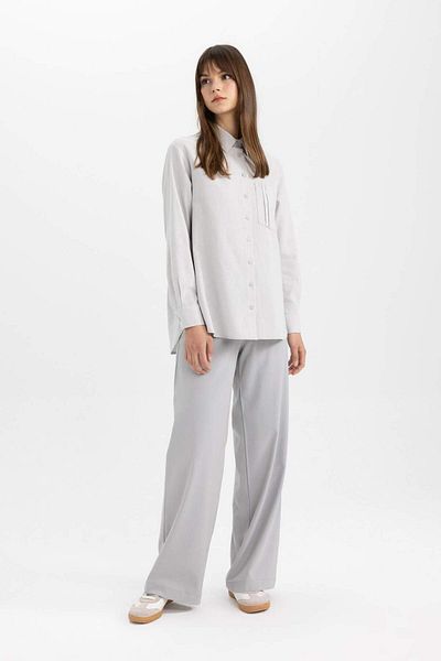 DeFacto Wide Leg Wide Leg Flexible Waisted Lace-Up Basic Plain Palazzo Pants C5628Ax24Sp