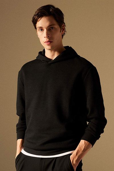 DeFacto Oversize Wide Fit Hooded Quilted Sweatshirt B6492Ax24Sp