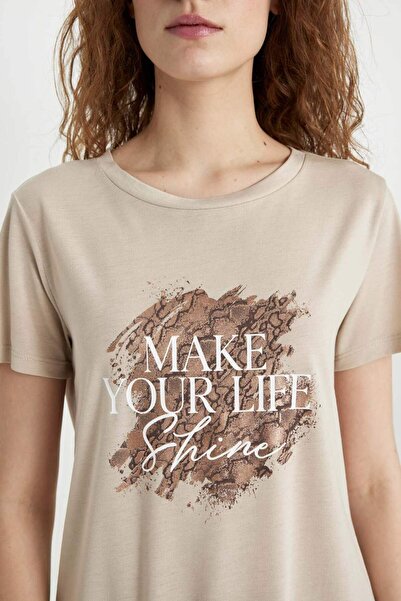 DeFacto Μπλουζάκι με κοντό μανίκι με κανονική εφαρμογή C3680AX24SP