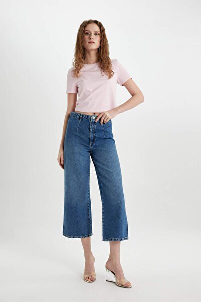 DeFacto Κοντομάνικο μπλουζάκι με λεπτή εφαρμογή Slim Fit Crew Neck C4332AX24SP